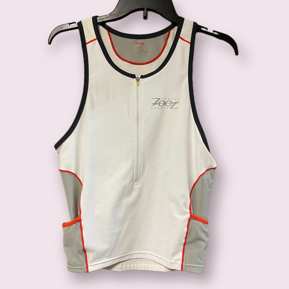 Zoot Sports Women’s White Zip Tank Top Size Medium